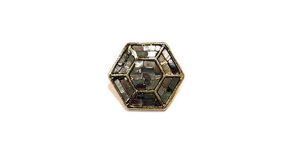 Hexagon Bronze Shank Buttons